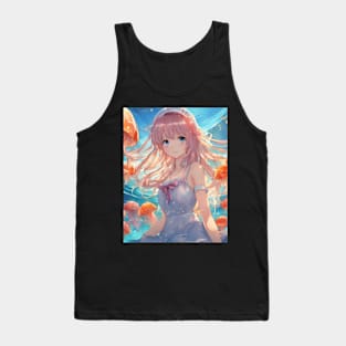 Anime girl with jellyfishes Tank Top